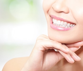 Close-up of woman's smile