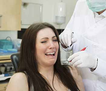 Woman with dental anxiety