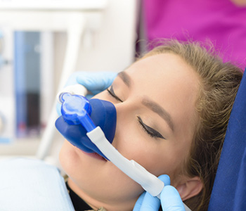 Young female patient being sedated