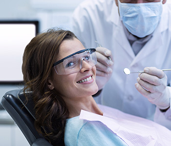 Female patient getting a filling