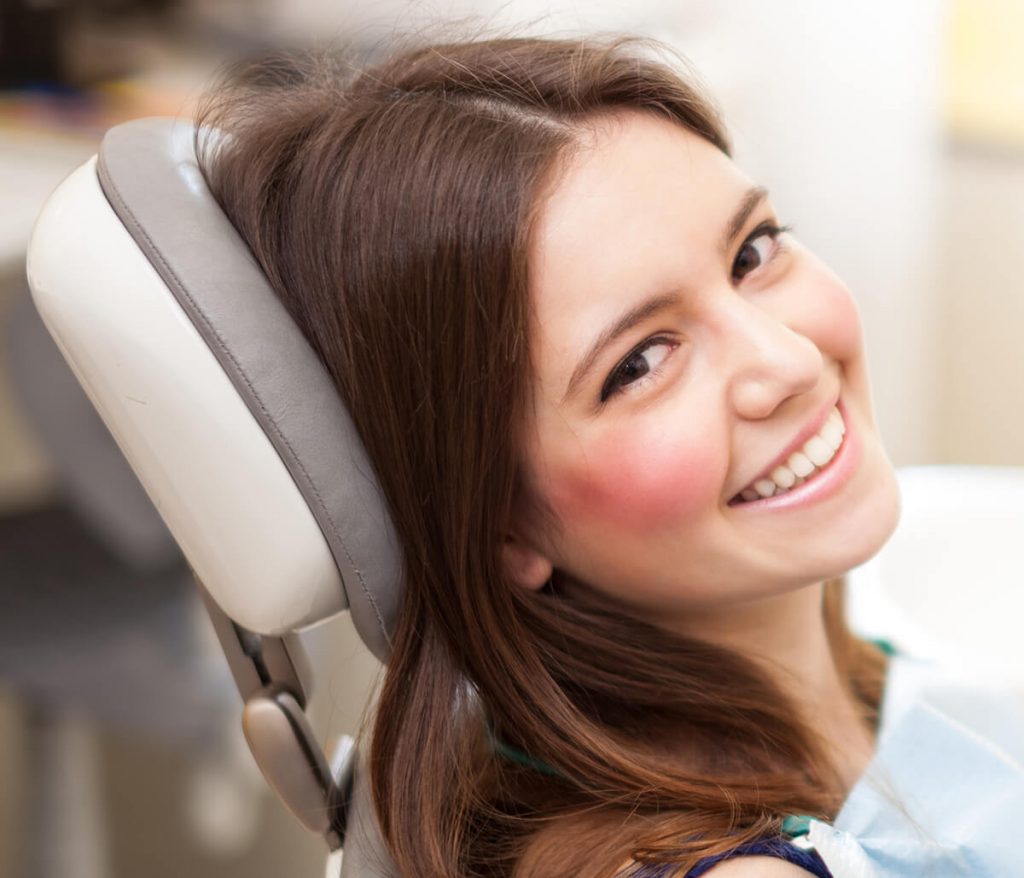 Young female patient smiling