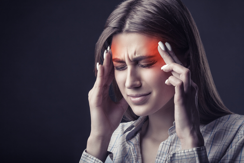 woman with headache