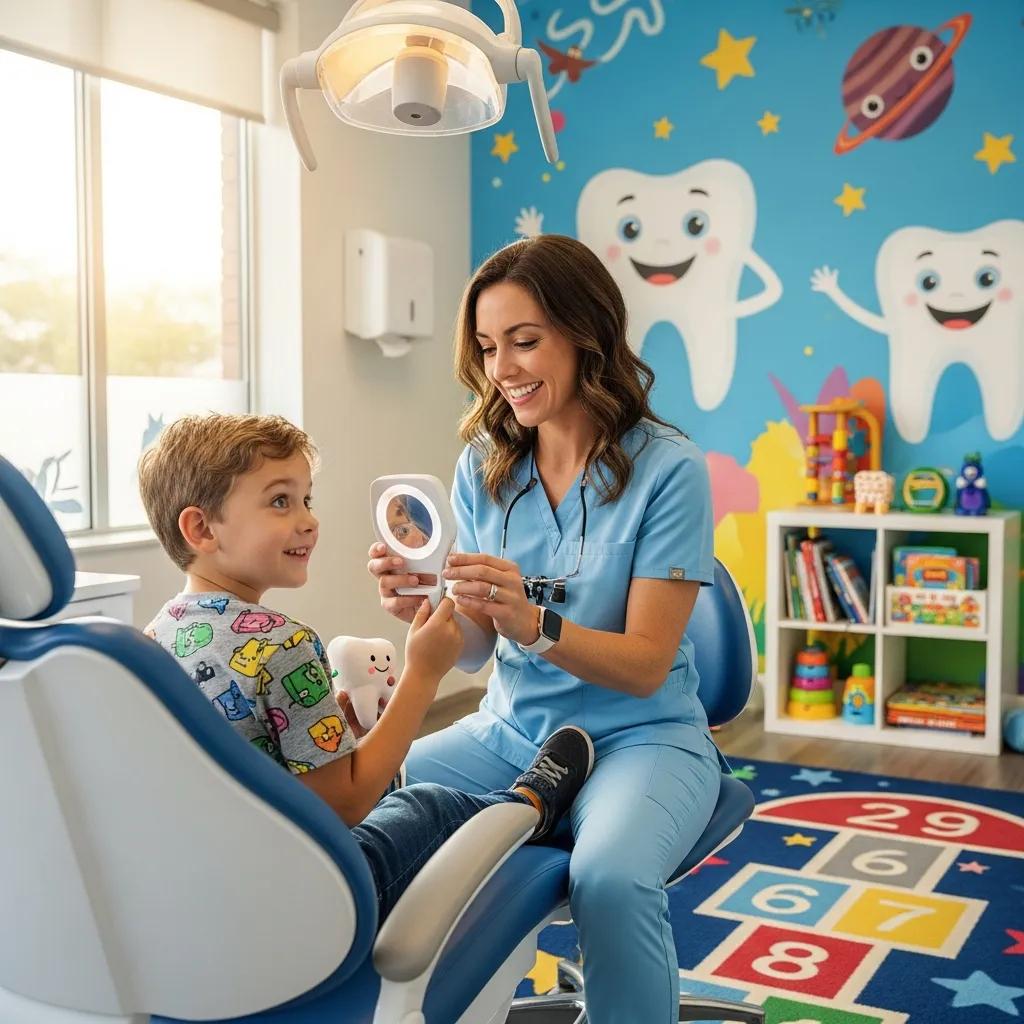 young boy at the dentist